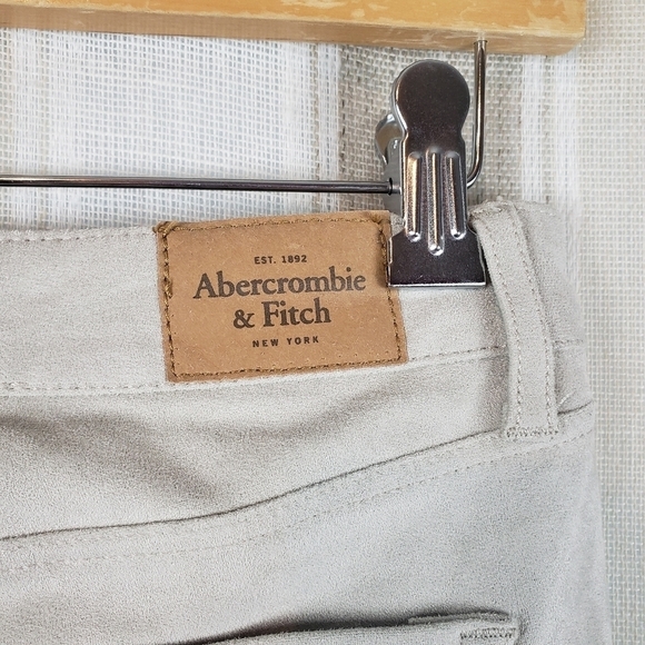 Abercrombie & Fitch Faux Suede Mid Rise‎ Pants Beige Size 0 - Picture 4 of 8